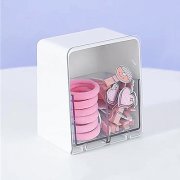 拍拍乐双格棉签化妆棉收纳盒 小物件储物盒--白色